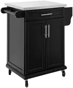 SoBuy keittiösaareke musta FKW110-SCH - 1