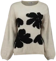 Hailys naisten neule De44lia - beige/black flower - 1