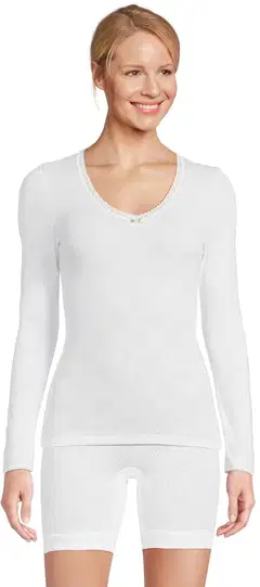 Actuelle naisten pitkähihainen aluspaita AC-39149 - WHITE - 1