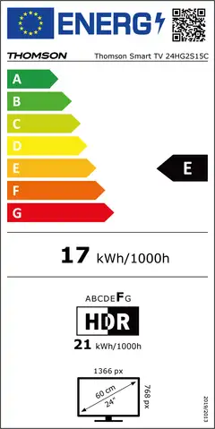 Thomson 24" HD Ready Smart LED TV 24HG2S15C mukana 12V virta-adapteri - 8
