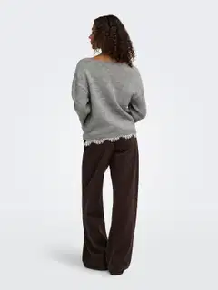 JDY naisten neule Jdystephanie - Light Grey Melange - 5