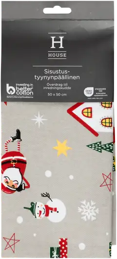 House sisustustyynynpäällinen Xmas story 50x50 cm harmaa/punainen/valkoinen/vihreä - 2
