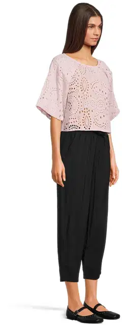 WKLY. naisten brodeerattu kangaspusero pussihihalla 218W090623 - Pale lilac - 4