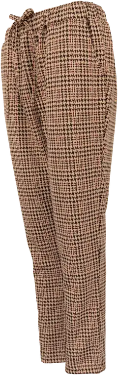 House naisten neuloshousut 222H302327 - Brown check - 2