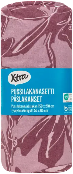 Xtra pussilakanasetti Vine 8964 150 x 210 + 55 x 65 cm burgundy - 3