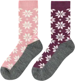 House naisten villapohjasukat 214H322420 2-pack - PINK/GREY - 1