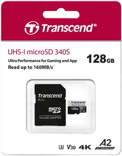 Transcend muistikortti 340S 128GB U3 microSDXC R160 W90 MB/s - 2