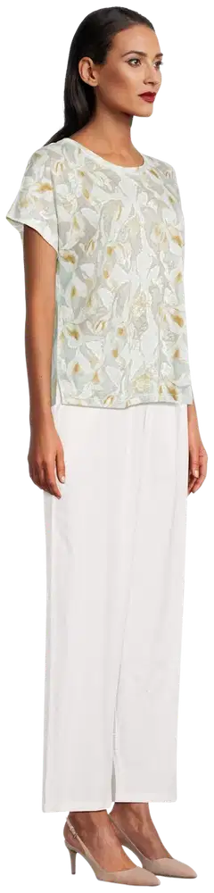 London Fog naisten pellavasekoitehousut 222L261710 - Cloud dancer - 4