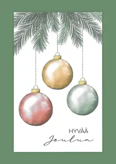 J.K. Primeco korttikuva Lumo Joulupallo ja teksti 5kpl - 2