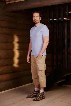 Reino&Aino miesten Henley T-paita Reino - Light Blue - 4