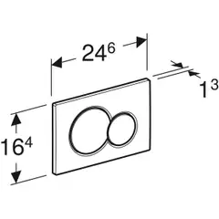 Geberit Sigma01 huuhtelupainike 2-huuhtelu mattakromi lakattu - 2