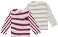 Ciraf vauvojen raitapaita 2-pack 250B263104 - Red plum & Abbey Stone - 2