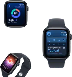 Apple Watch SE 3 GPS 40 mm:n keskiyön värinen alumiinikuori ja laivastonsininen urheiluranneke - S/M - MJKY4QN/A - 3