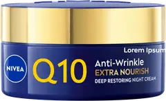 NIVEA 50ml Q10 Anti-Wrinkle Extra Nourish Deep Restoring Night Cream -yövoide - 3