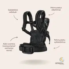 BabyBjörn vauvan vantoreppu varmony - 3d mesh, musta - 14