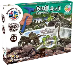Science4You Fossil Excavation 4-In-1 -tiedesetti - 2