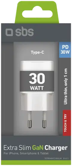 SBS seinälaturi Gan Usb-C Ultra ohut 30 W - 2