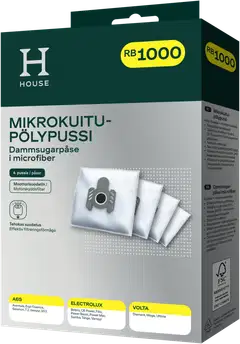House RB1000 pölypussi 4 kpl + moottorisuodatin - 1