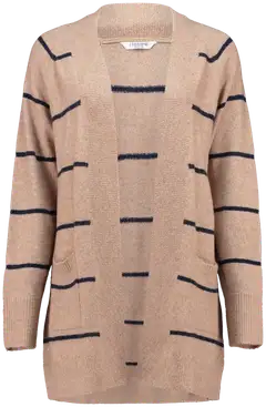 Zabaione naisten neuletakki Ly44nn - cognac mel/stripes - 1