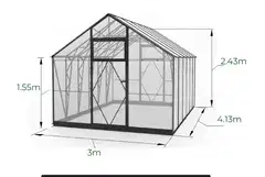Ecoslider kasvihuone 3.0 X 4.13 - 4