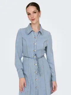 JDY naisten farkkupaitamekko Jdykamma - LIGHT BLUE DENIM - 6