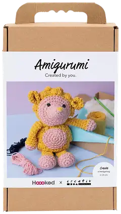 Amigurumi Askartelusetti, Siili, vaaleanrosa, lämmin keltainen, 1pkk/ 1 pkt - 1