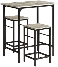 SoBuy baaripöytäsetti harmaa OGT10-HG - 3