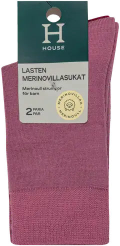 House lasten merinovillasukat 234H362506 2-pack - pink - 2