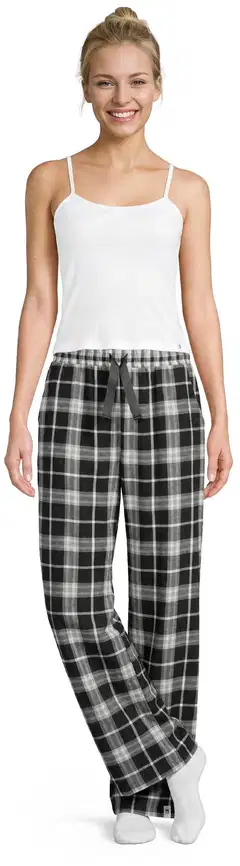 WKLY. naisten flanelliyöhousut 212W382649 - Black check - 4