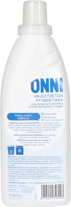 ONNI Pyykkietikka Hajusteeton 750 ml - 2