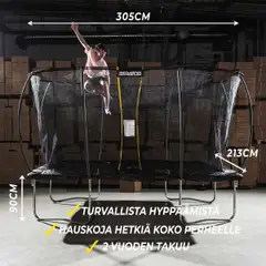 Stratos trampoliini turvaverkolla suorakaide 213 x 305 cm - 2