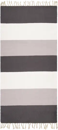 House puuvillamatto Liina 90x200 cm t.harmaa/l.valkoinen/v.harmaa - 1