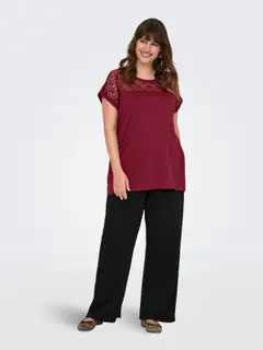 ONLY CARMAKOMA naisten paita Carflake - Ruby wine - 5