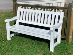 Tammiston Puu Penkki Erica selkänojalla ja käsinojilla 155cm kestopuu vihreä - 4