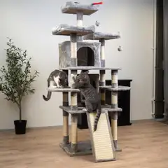 Trekker kissan kiipeilypuu Tower 170 cm harmaa - 9