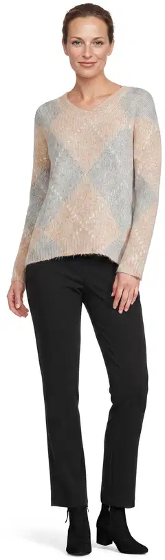 London Fog naisten neule argyle 213L264009 - beige - 4