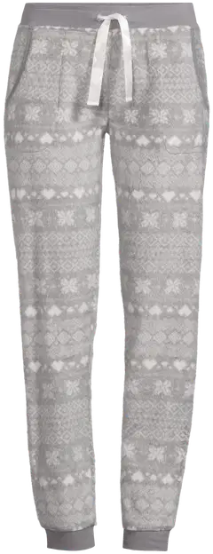 Actuelle naisten fleecehousut 212A382634 - Grey AOP - 2