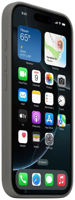 Apple iPhone 16 Pro silikoni suojakuori  - Stone Gray - 2