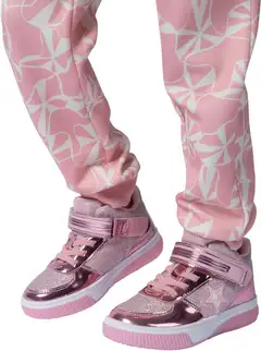 Dinsko lasten vilkkulenkkarit Jona Blink Star - Pink glitter - 3