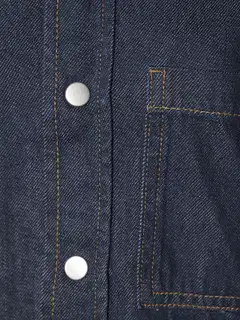 WKLY. naisten lyhyt farkkujakku, väljä istuvuus, kontrastitikkaukset, painonapitus 228W282683 - Denim dk. blue - 7