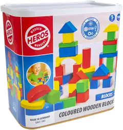Heros rakennussarja Blocks Värikkäät puiset palikat 100 osaa - 4