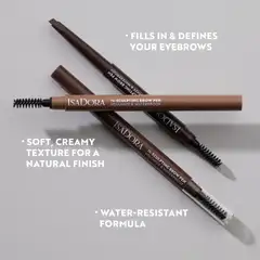 Isadora Sculpting Brow Pen With Brush kulmakynä 82 Medium Brown 0,2 g - 3