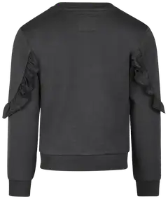 Kokonoko lasten collegepusero, jossa röyhelöitä O56934 - Faded black - 2