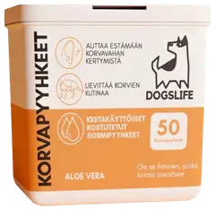 Dogslife hoitavat korvanpuhdistuslaput 50 kpl - 1