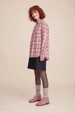 Reino&Aino naisten flanellipaita - reino pink check - 4