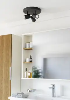 Kattospottivalaisin CONSUMA 1 3xGU10 maks. 5W/kpl IP44 musta - 5