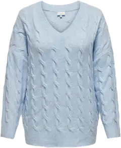 Only Carmakoma naisten neule Carjeanett - Cashmere Blue - 1