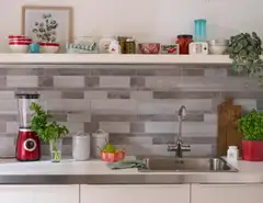 D-C-Fix 270-4000 Premium itseliimautuva seinälaatta. Laatan koko 30,5 cm x 30,5cm. Laatan kuviona on kivimosaiikki. - 3