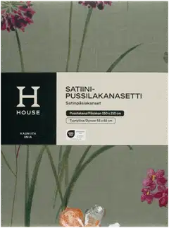 House satiinipussilakanasetti Amanda 150x210 cm tummanvihreä - 3