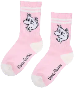 Moomin By Nordicbuddies Lasten sukka yksittäispakkaus Muumipeikko - Vaaleanpunainen/Valkoinen - 1